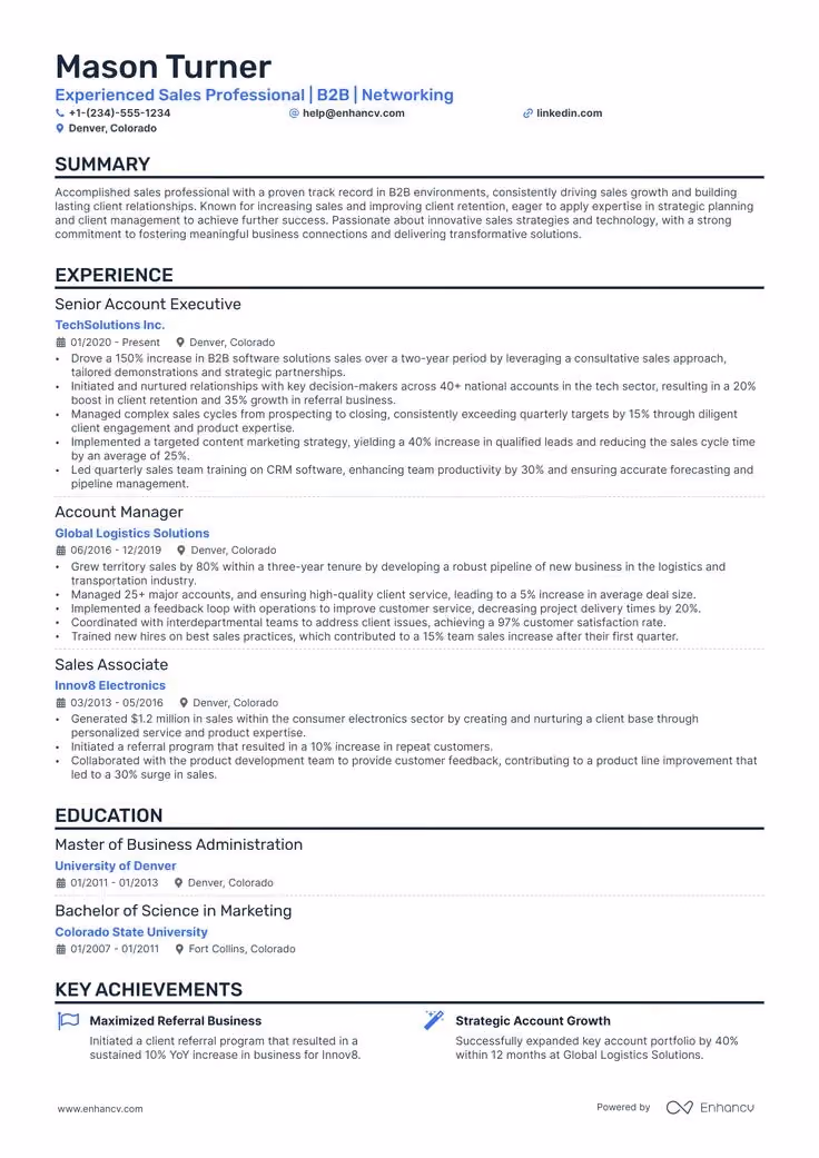 CV ATS Sales