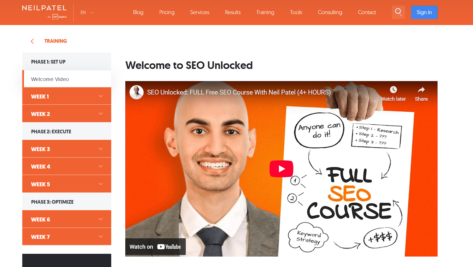 kursus seo online: neil patel