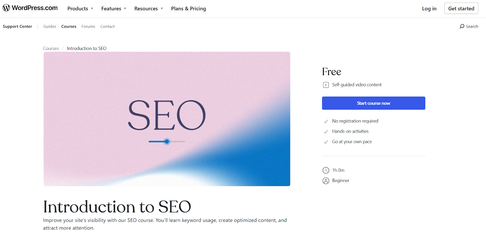 kursus seo online: wordpress