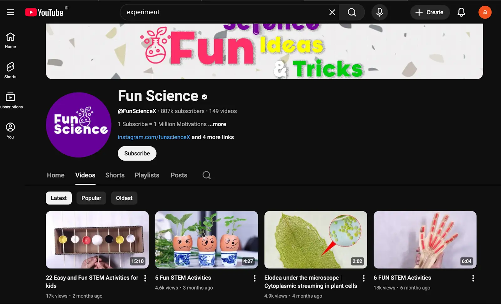 konten edukasi Eksperimen atau demonstrasi