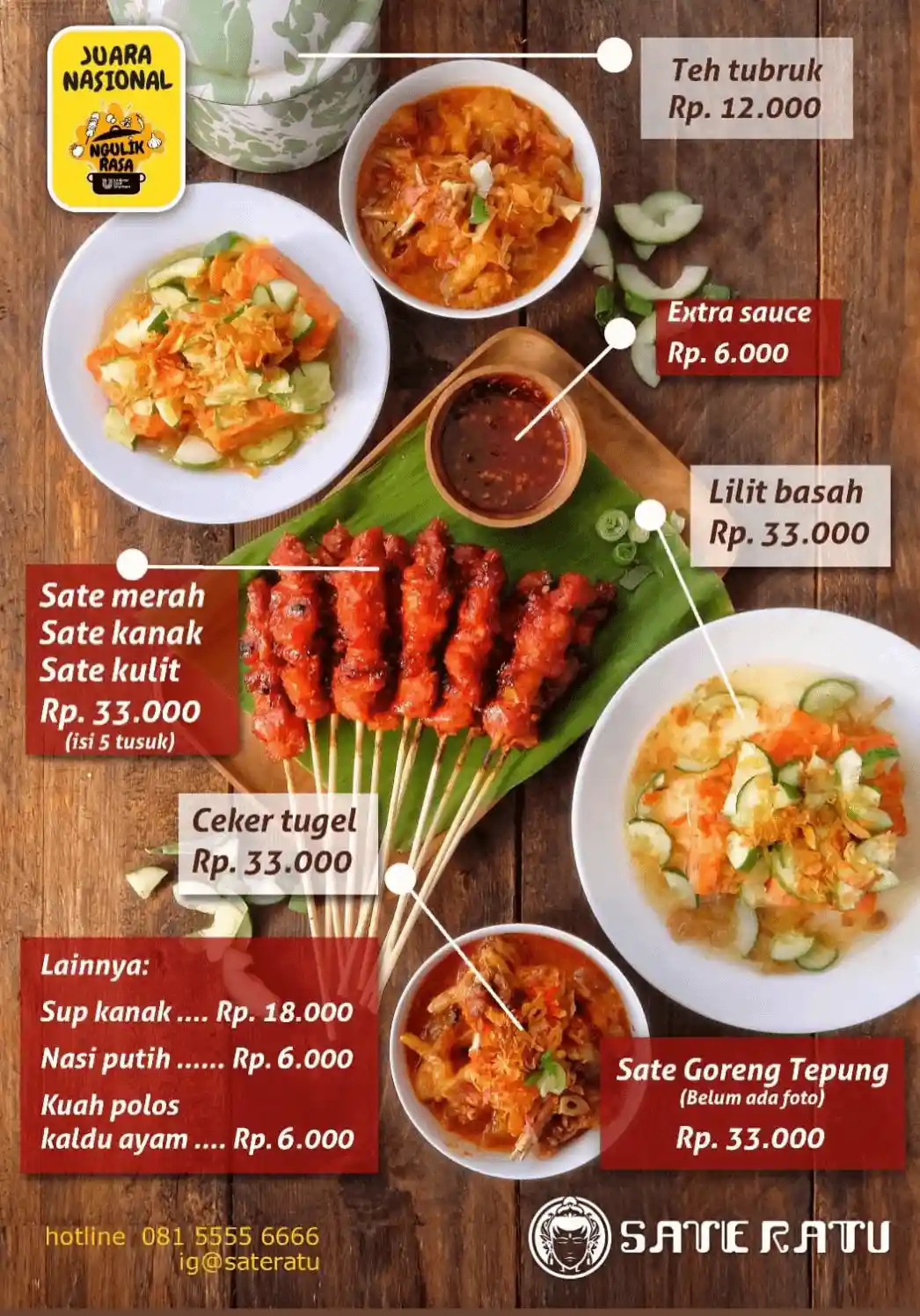 menu sate ratu yogyakarta