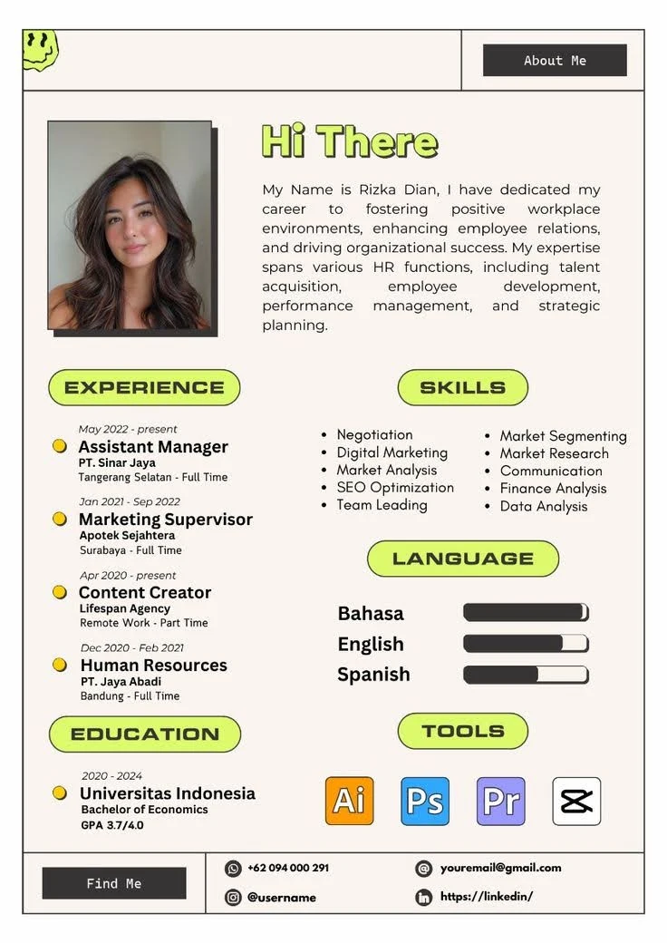 Contoh CV kreatif marketing