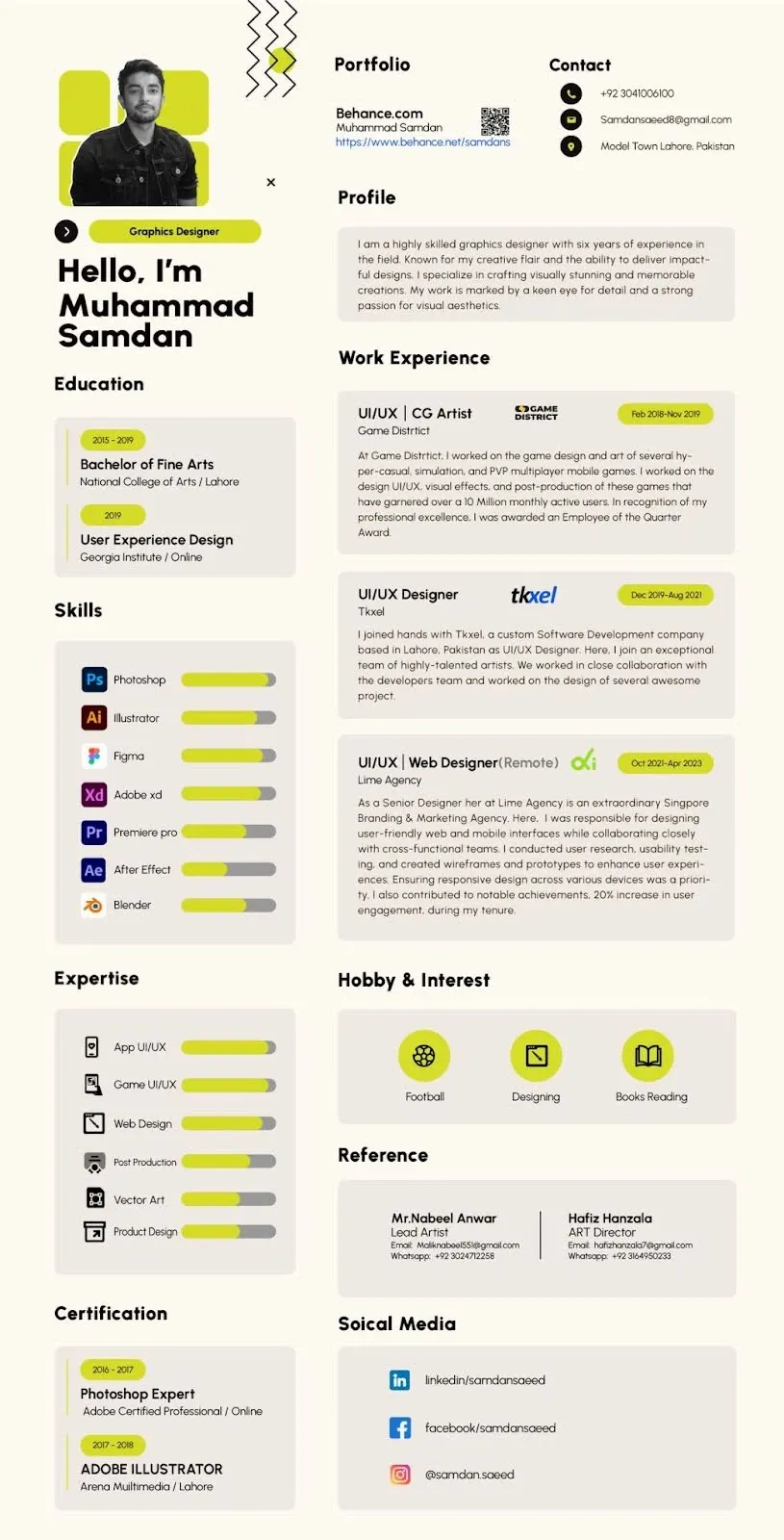 Contoh CV kreatif UI UX designer