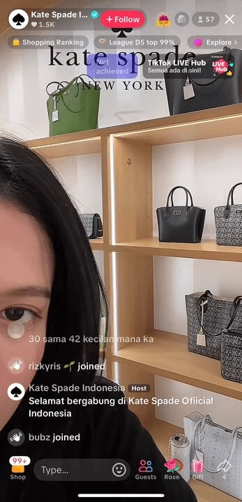 kate spade live tiktok