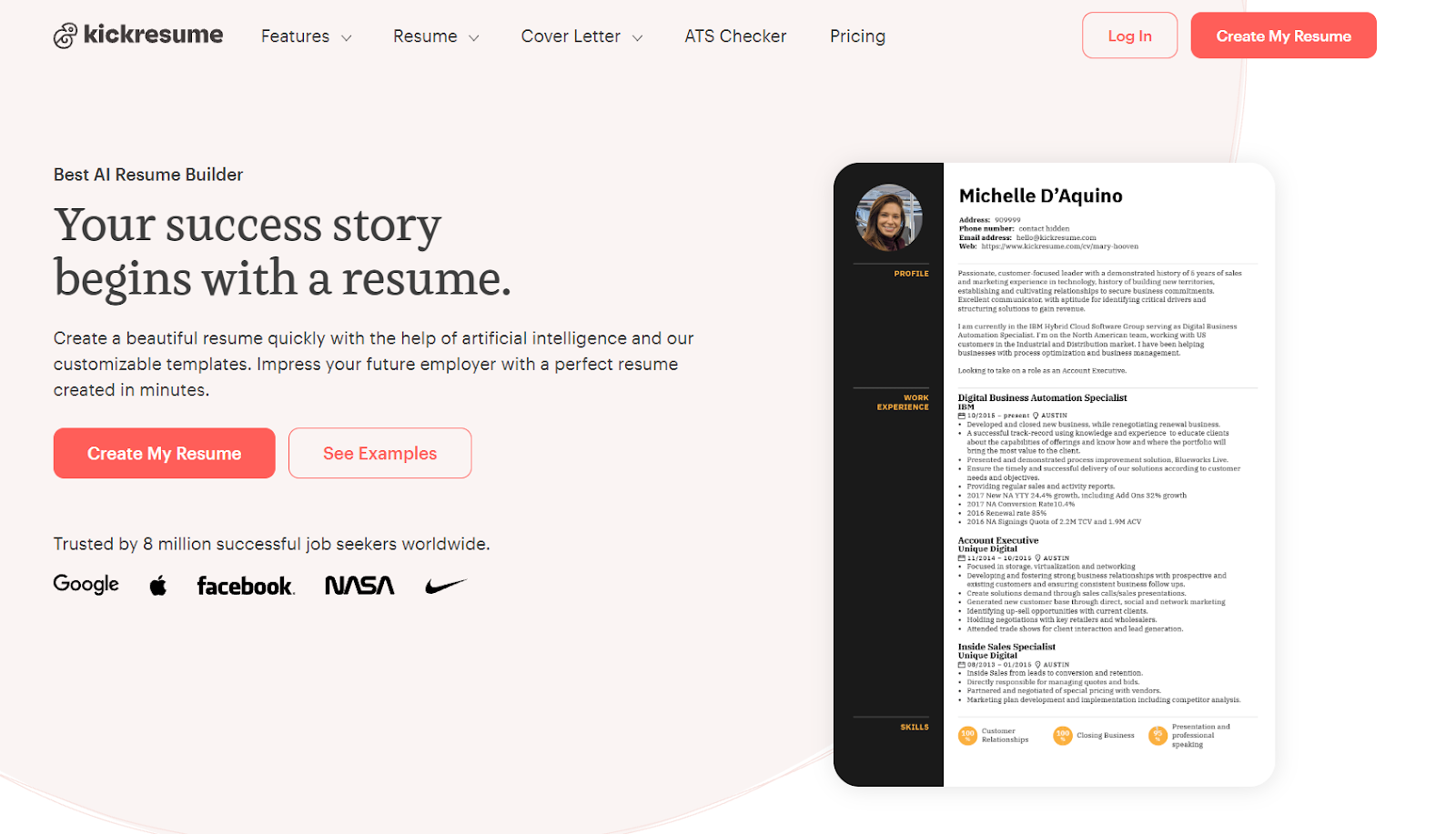 aplikasi pembuat CV kickresume