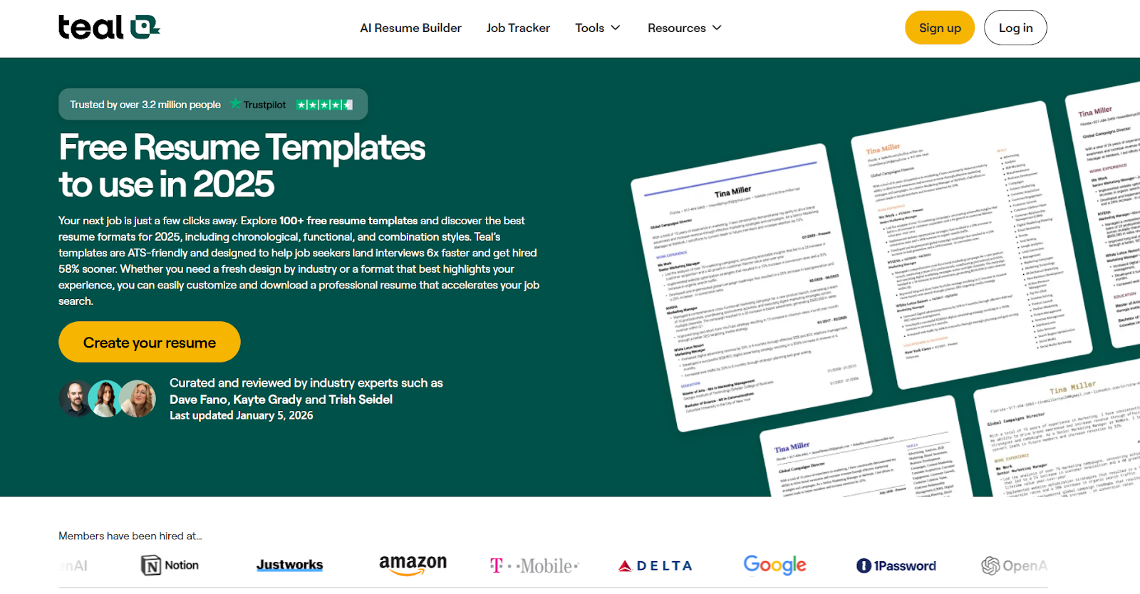 aplikasi pembuat CV Teal