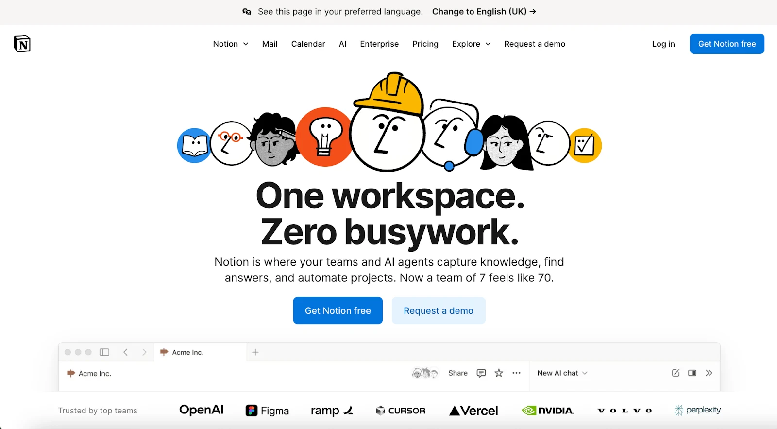 Desain Website Inspirasi: notion