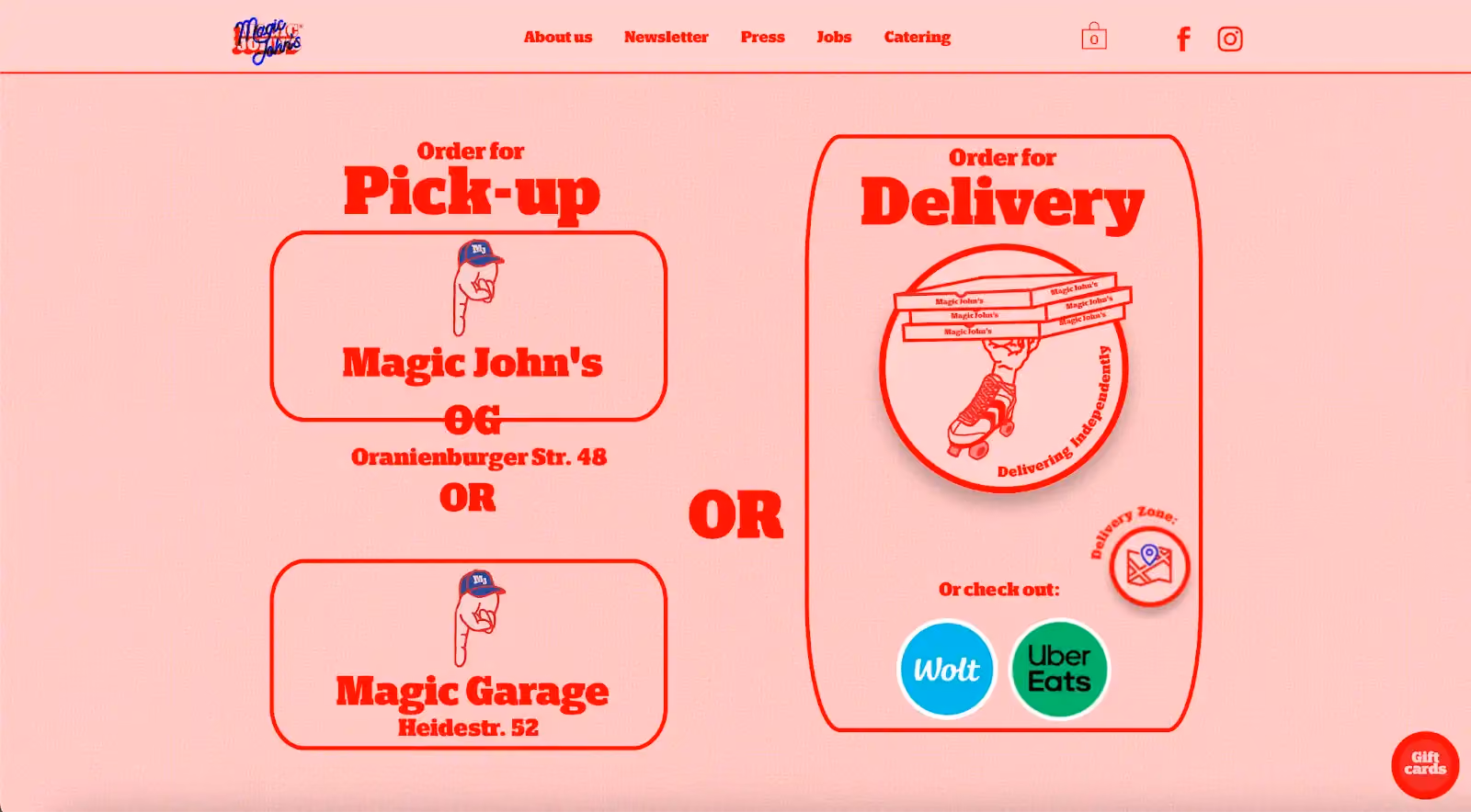 desain website untuk inspirasi: magic johns
