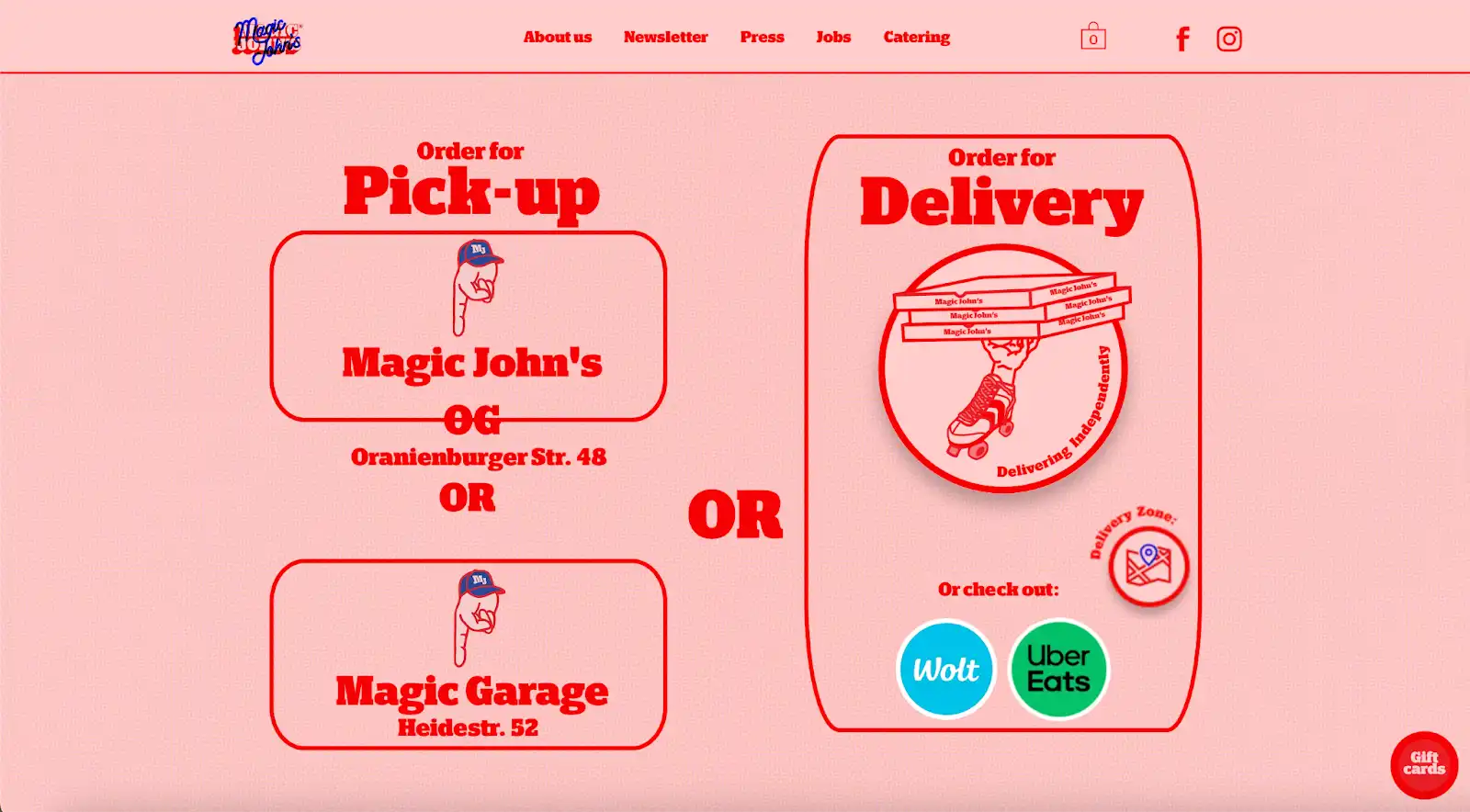 desain website untuk inspirasi: magic johns