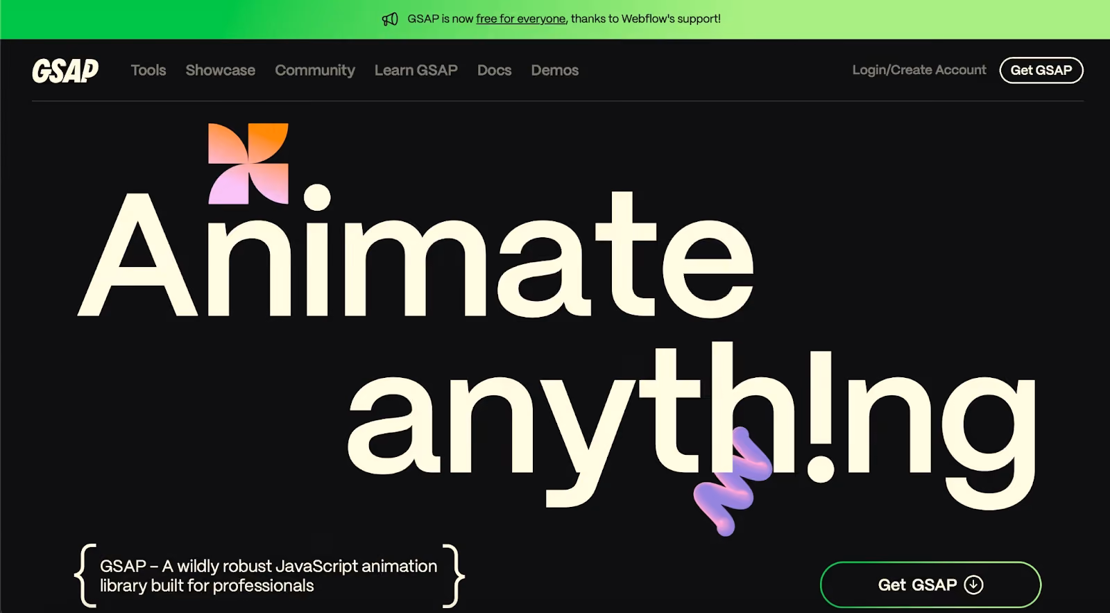 desain website untuk inspirasi: GSAP