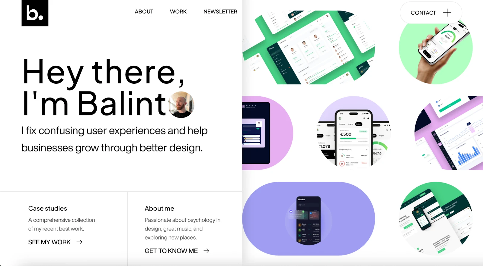desain website untuk inspirasi: balint bogdan