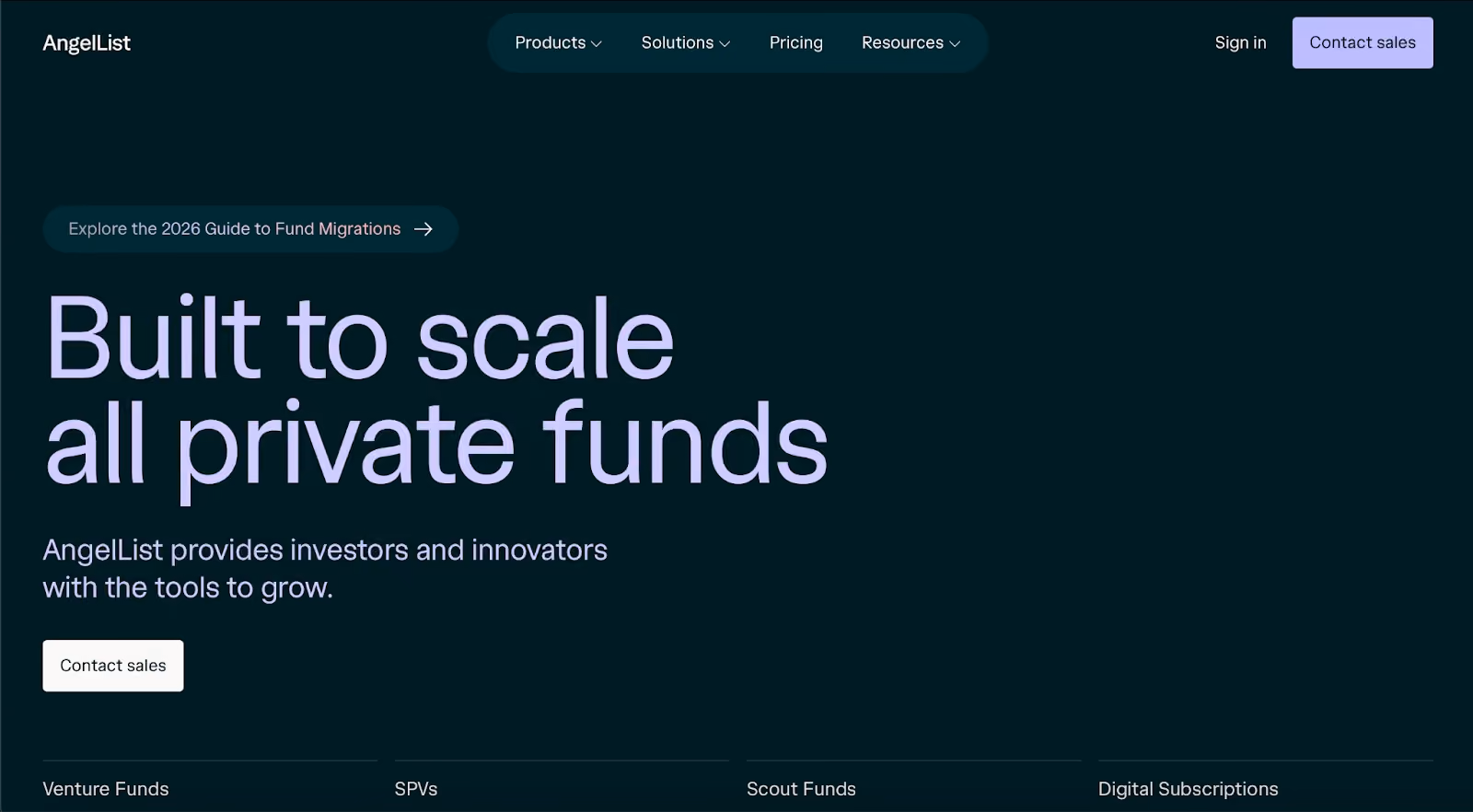 desain website untuk inspirasi: angellist