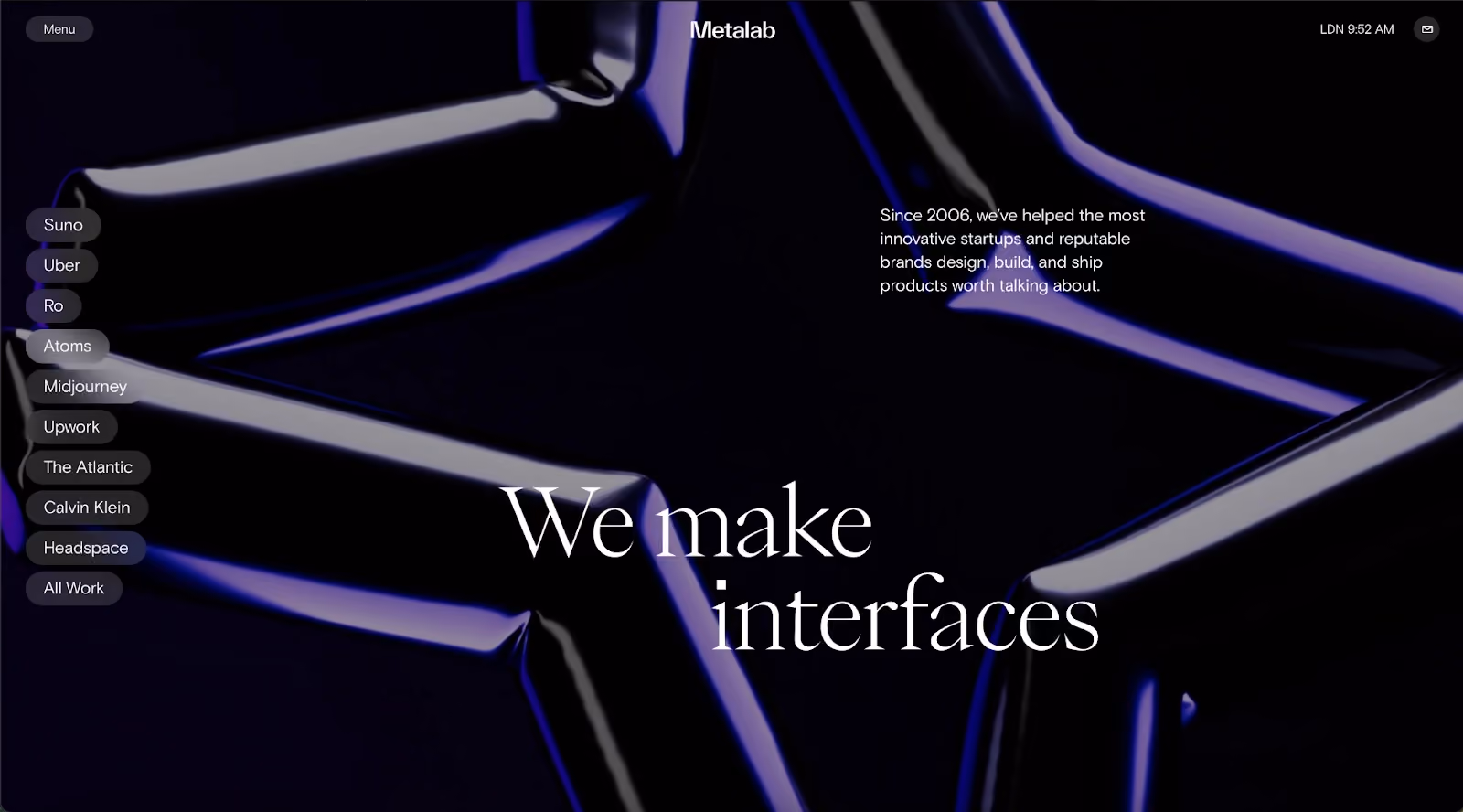 desain website untuk inspirasi: metalab