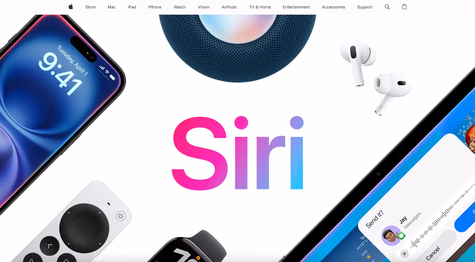 desain website untuk inspirasi: apple siri