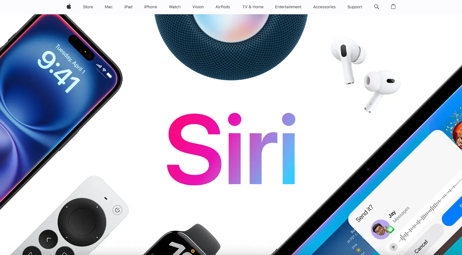 desain website untuk inspirasi: apple siri