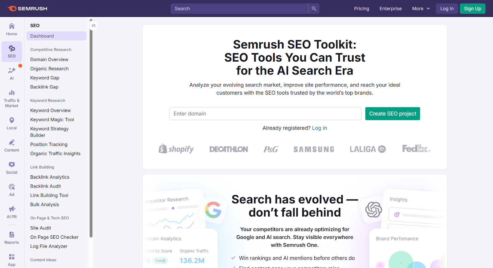 marketing tools: semrush
