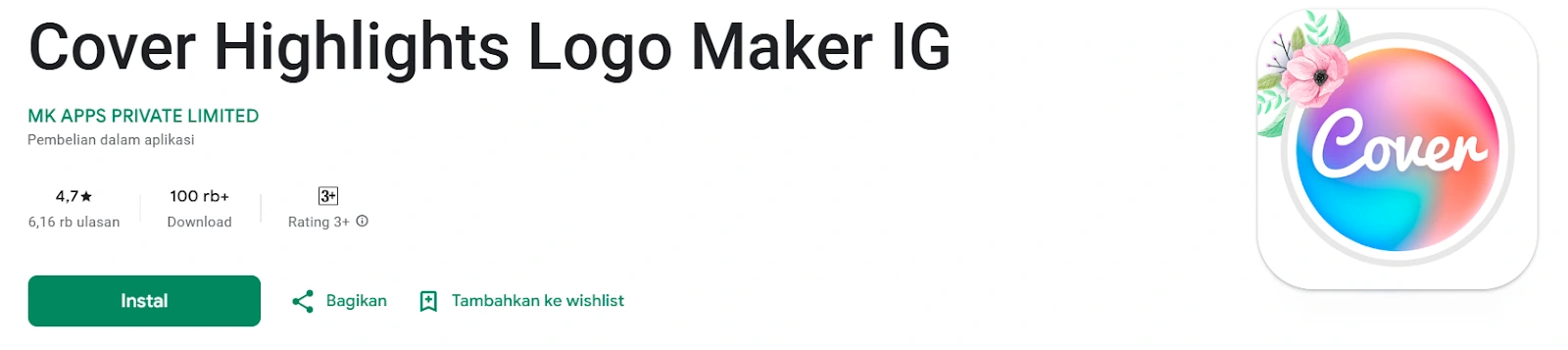 Cover Highlight + Logo Maker IG dari MK APPS PRIVATE LIMITED