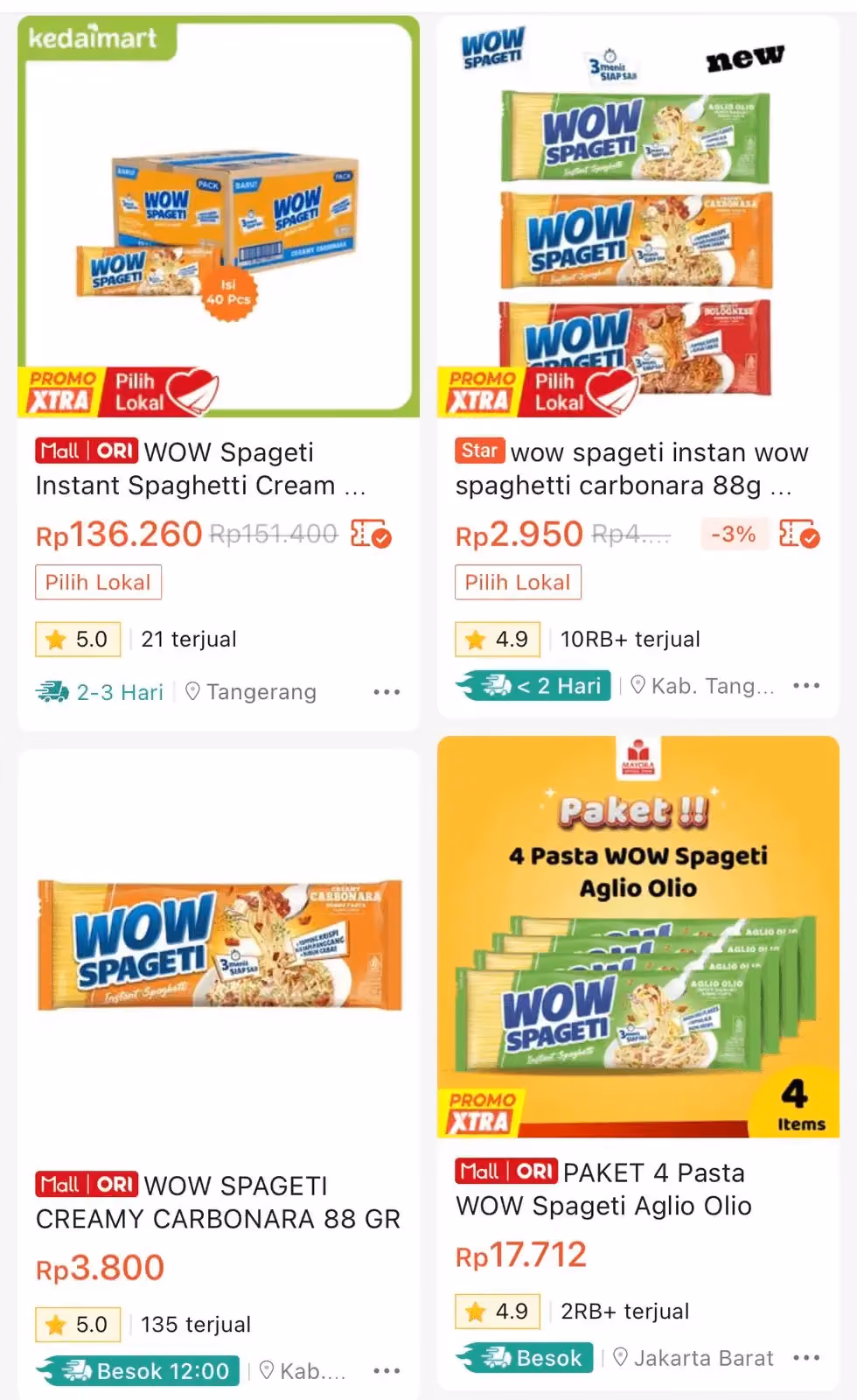 distribusi wow spageti