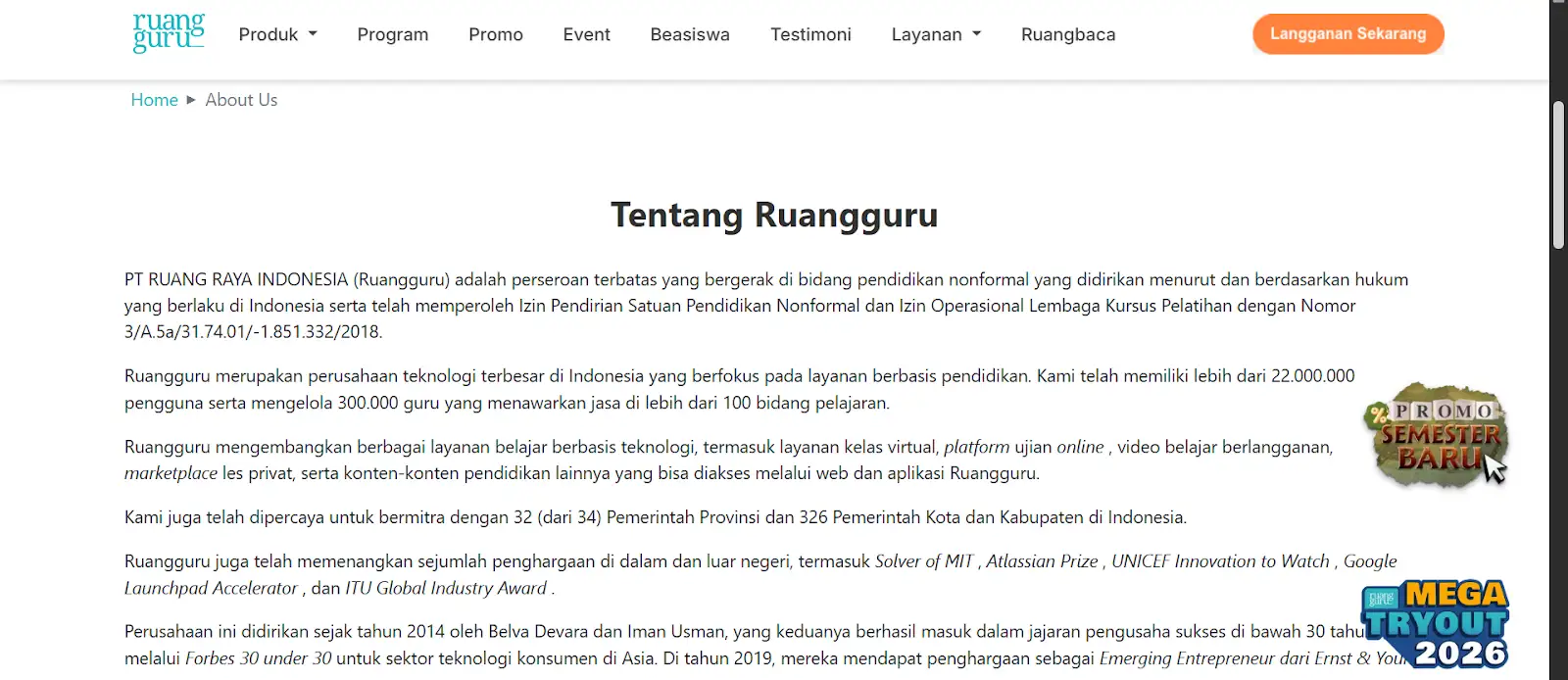 company profile: ruang guru