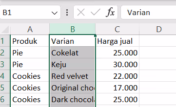 Cara melebarkan kolom di Excel