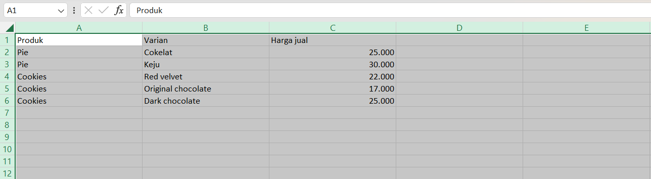 Cara melebarkan kolom di Excel