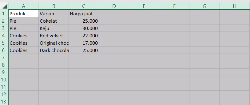 Cara melebarkan kolom di Excel