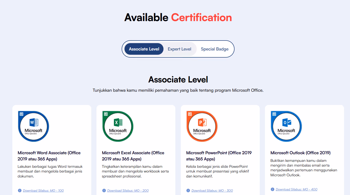 sertifikasi microsoft office