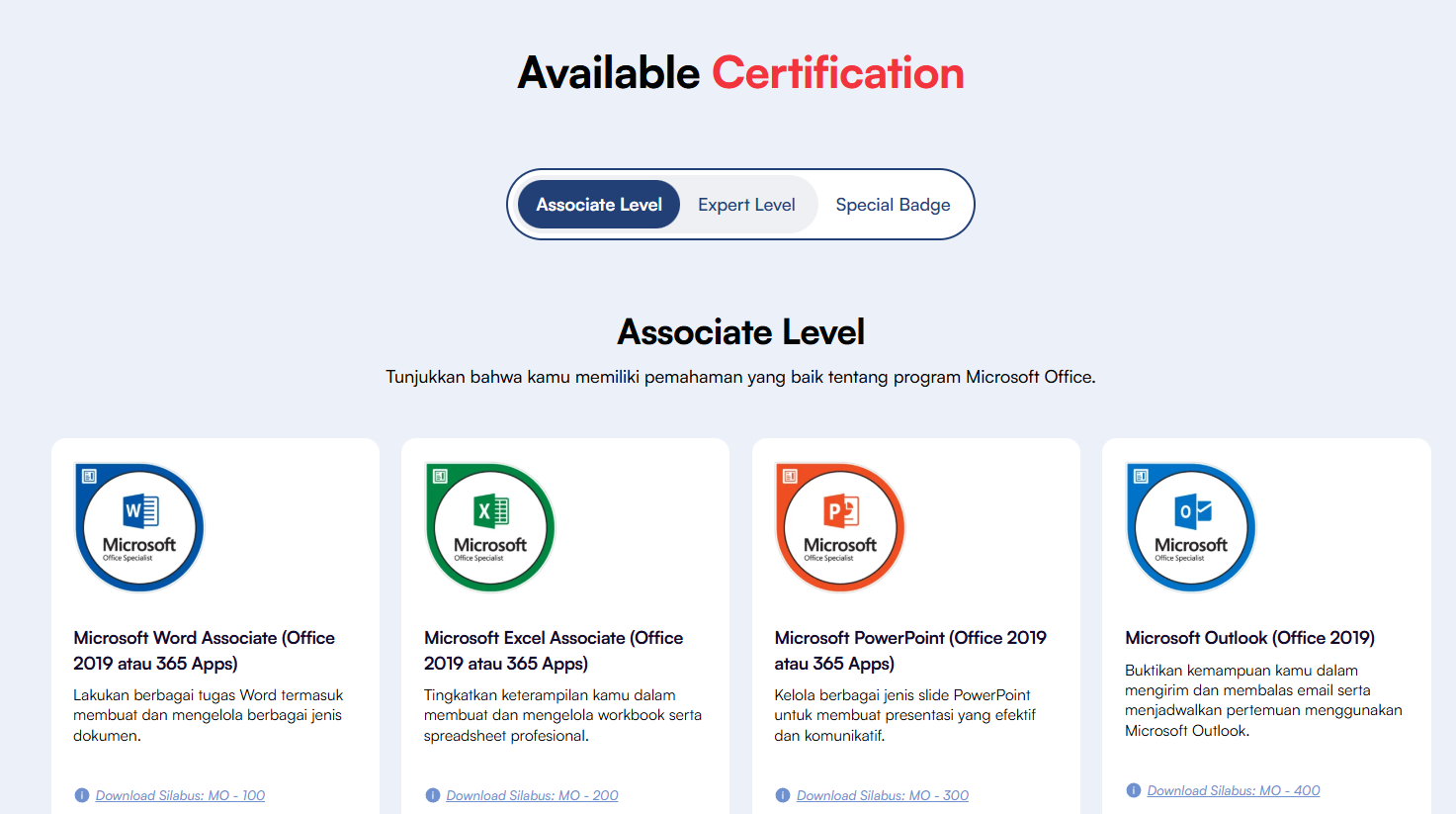 sertifikasi microsoft office
