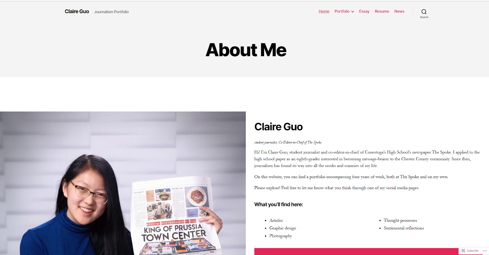 Contoh portofolio mahasiswa jurnalis