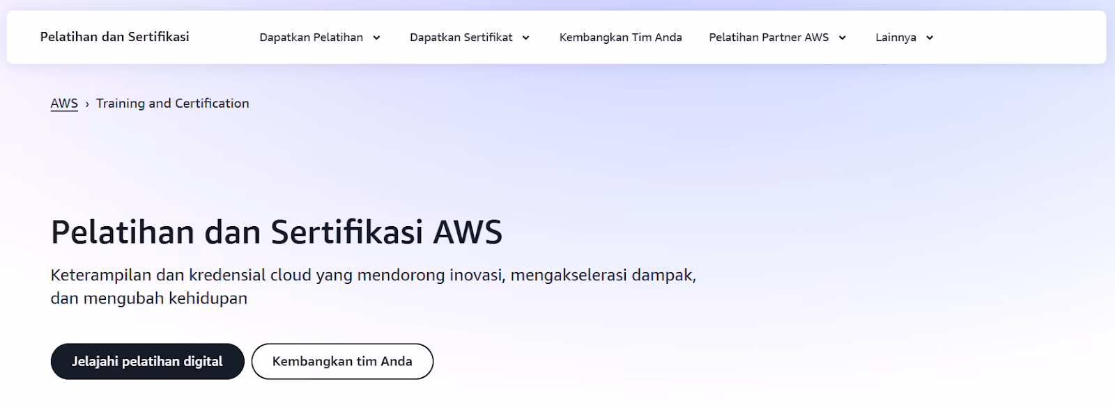 Kursus gratis dari AWS