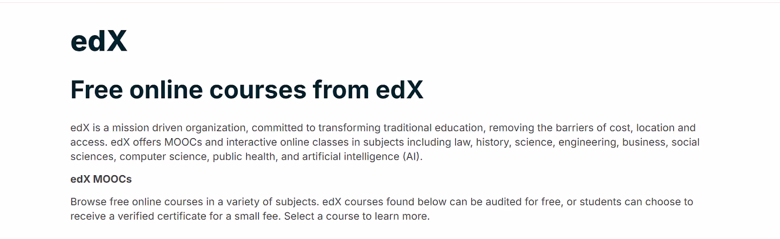 Kursus gratis dari EDX