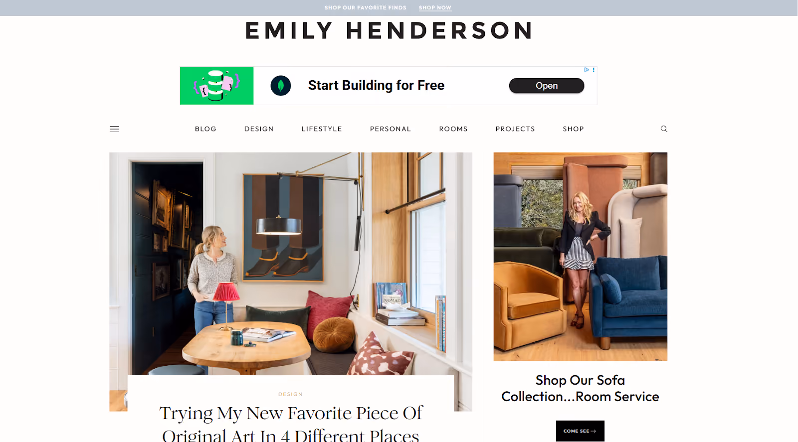 Interior design blog