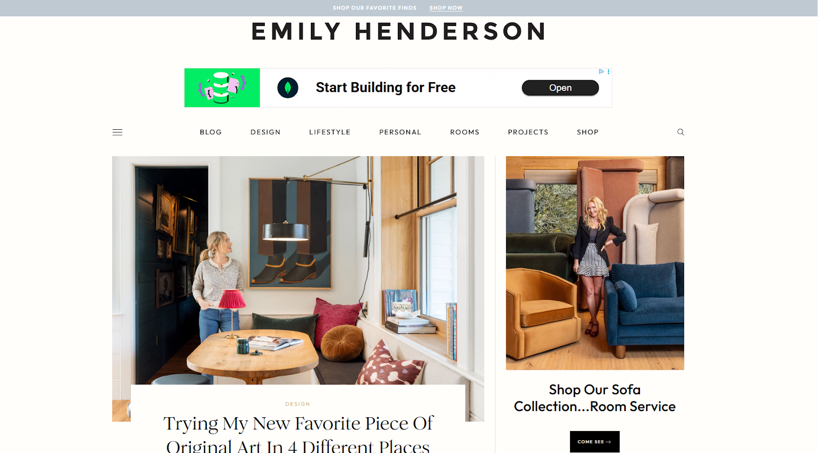 Interior design blog