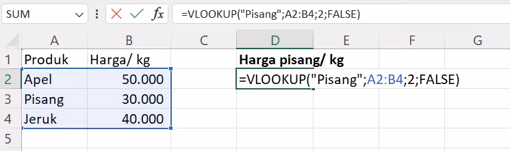 Rumus VLOOKUP