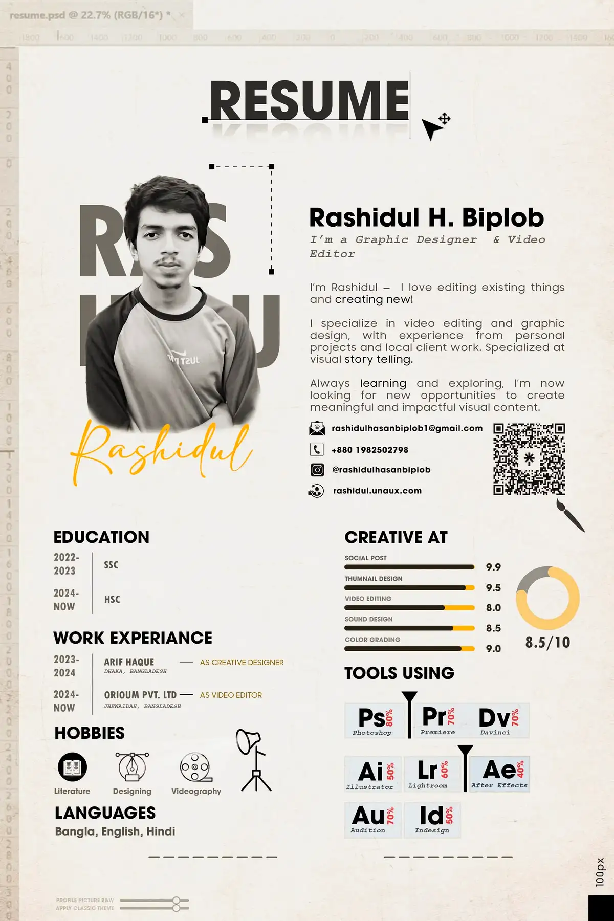 Resume dengan Skill Bar Visual