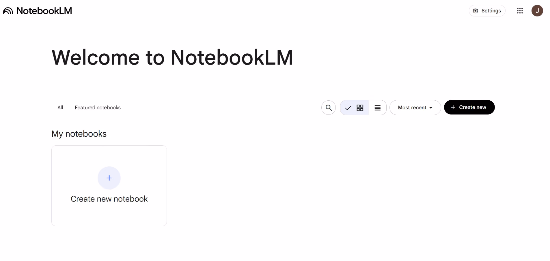 Klik “Create new notebook”