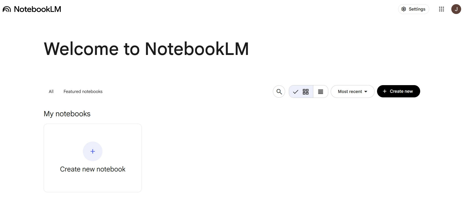 Klik “Create new notebook”