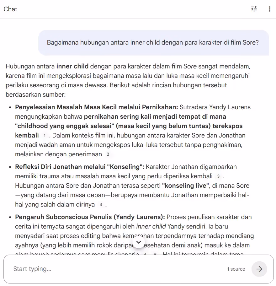 Teman Belajar bisa juga melakukan percakapan (tanya-jawab) dengan memasukkan pertanyaan di kolom tersedia
