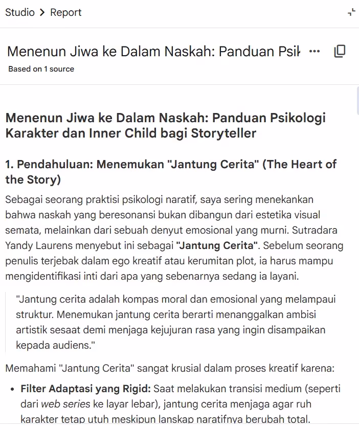 Lalu, tampilan hasil rangkuman pun akan berbeda.