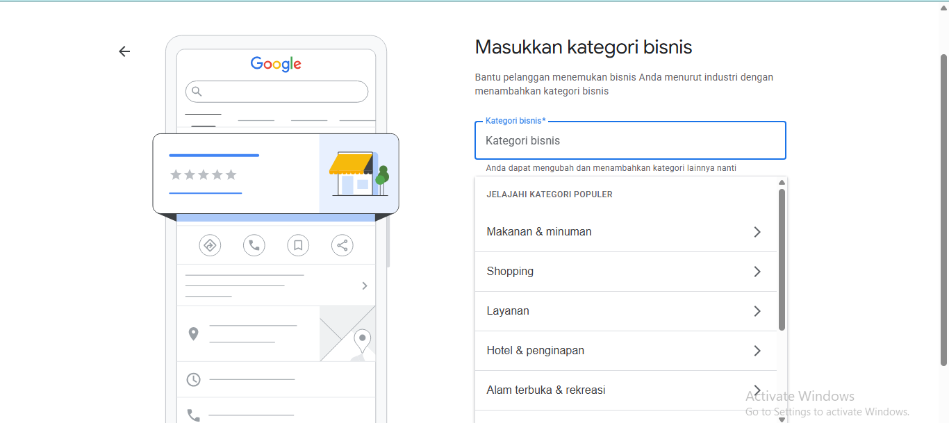 cara agar bisnis muncul di Google