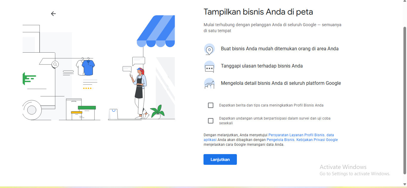 cara agar bisnis muncul di Google