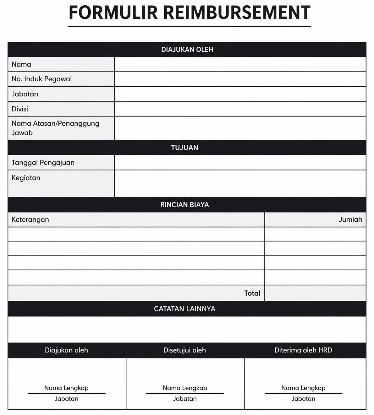 Contoh Formulir Reimburse Belajarlagi1