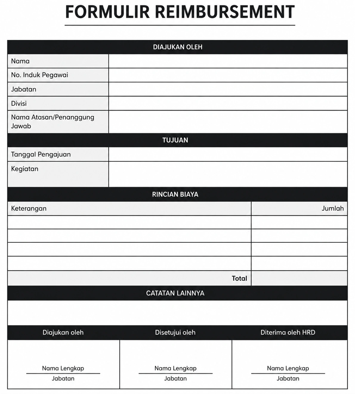 Contoh Formulir Reimburse Belajarlagi1