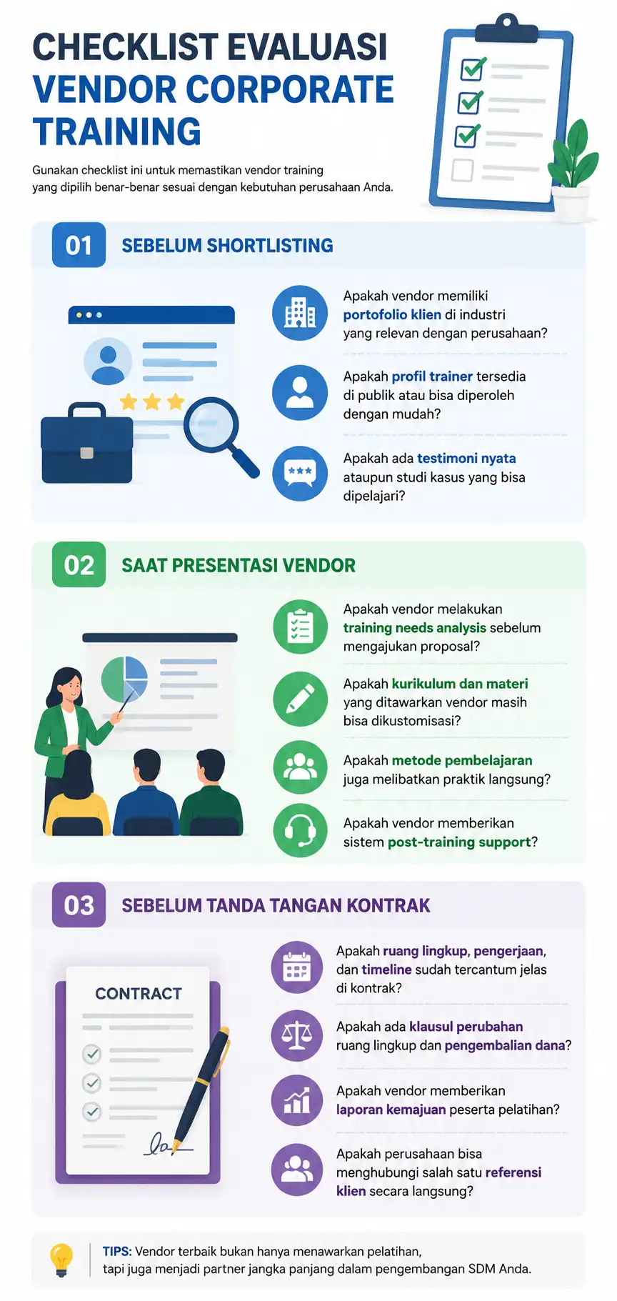 Checklist Evaluasi Vendor Corporate Training