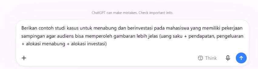 melanjutkan percakapan di kolom chat yang tersedia