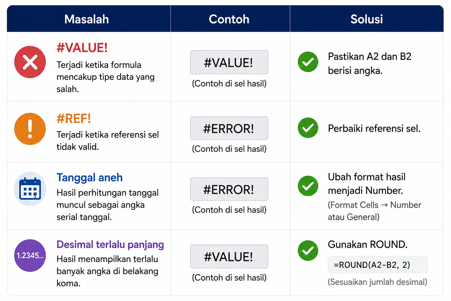 Mengatasi Error dan Hasil Aneh saat Pengurangan