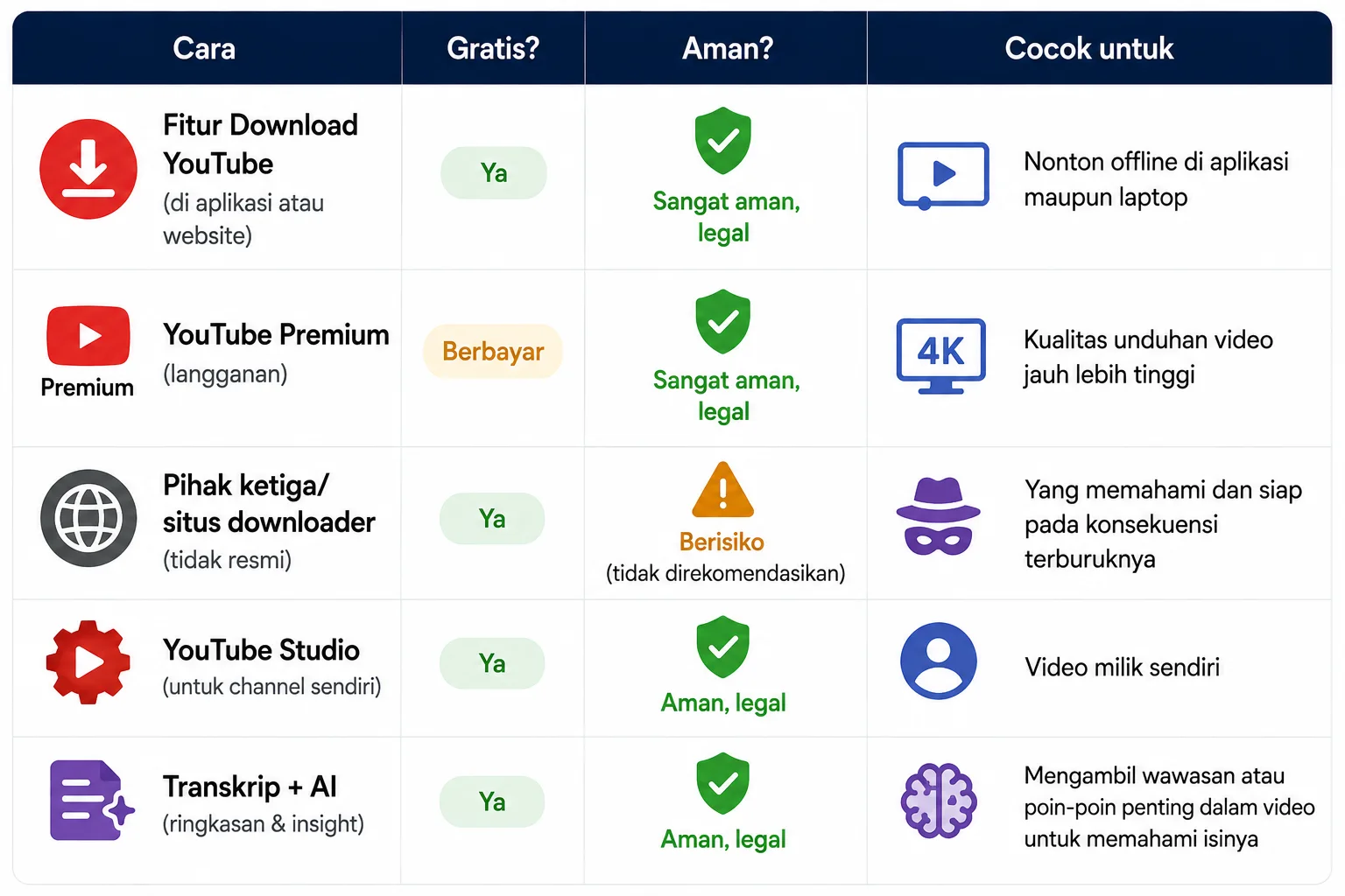 Perbandingan Semua Cara Mana yang Paling Aman untuk Kamu