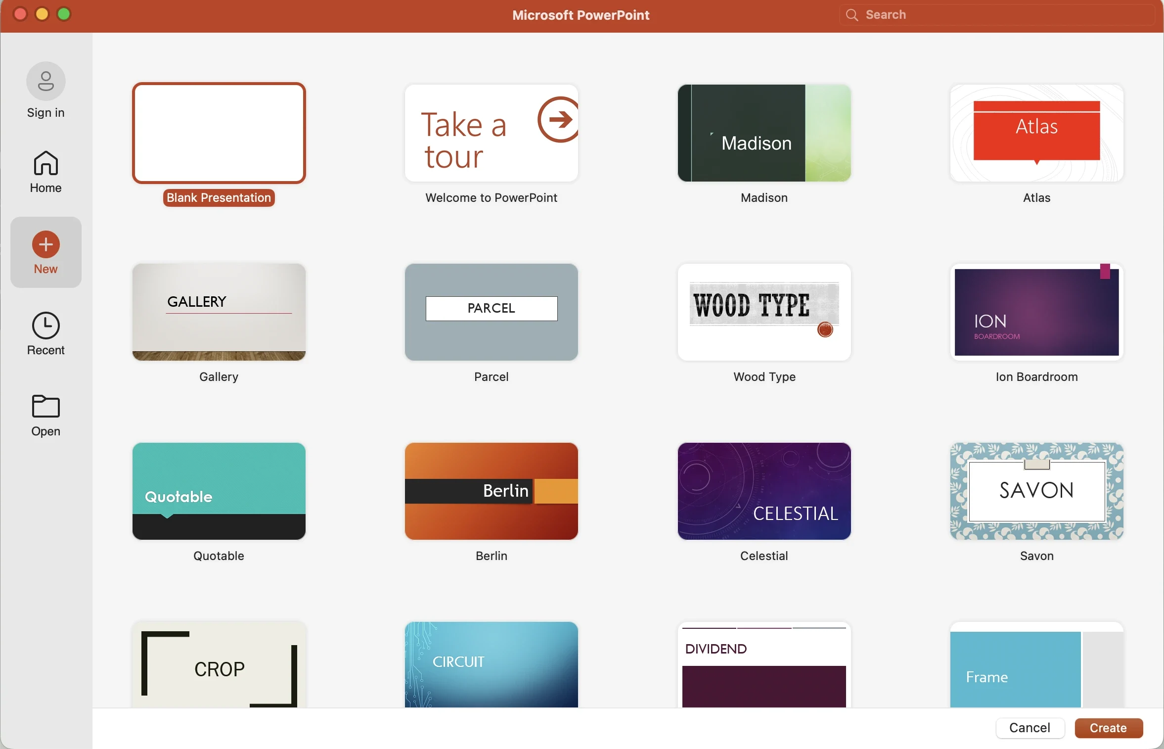 Buka PowerPoint dan pilih dasar slide
