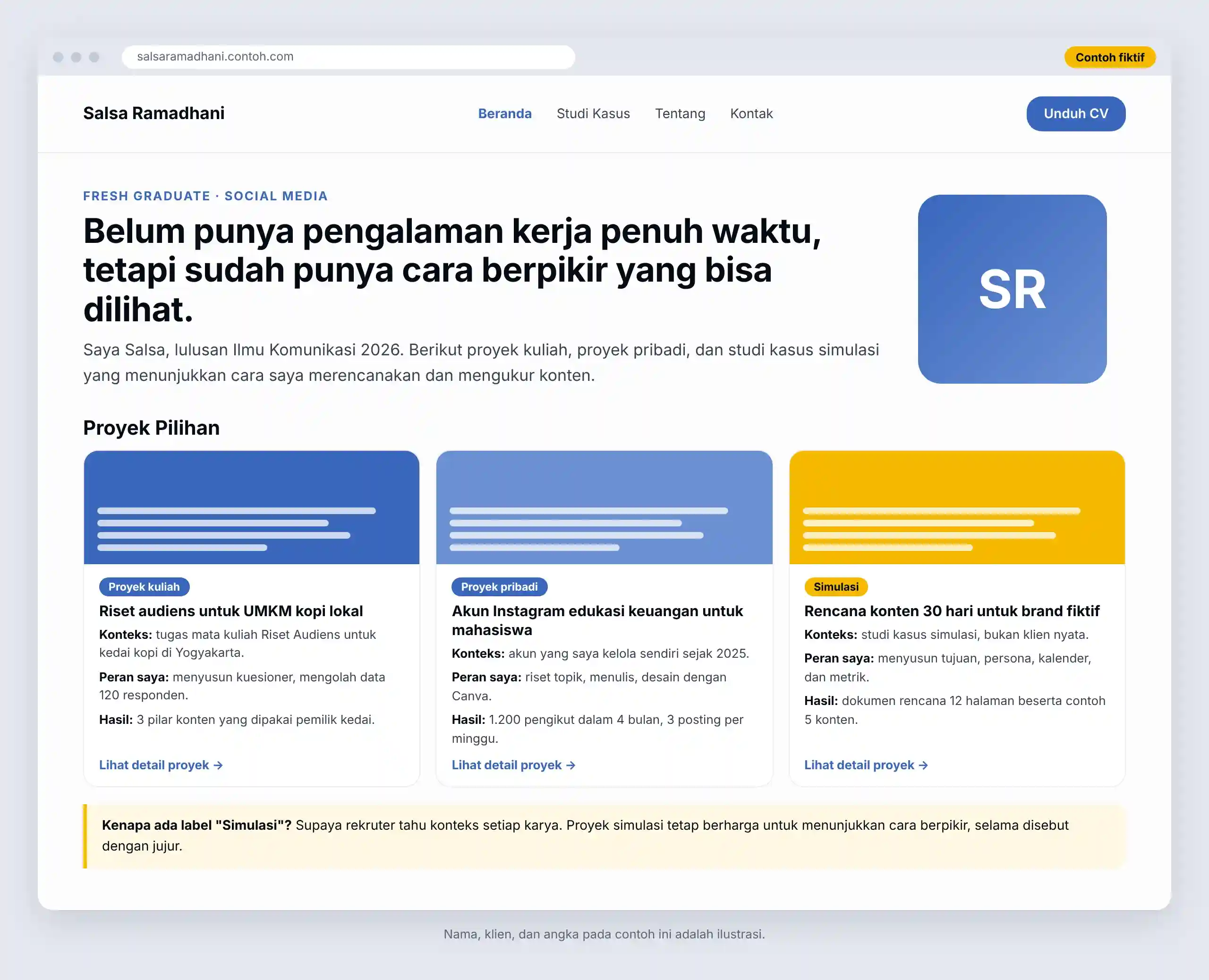 Portofolio Fresh Graduate dan Career Switcher