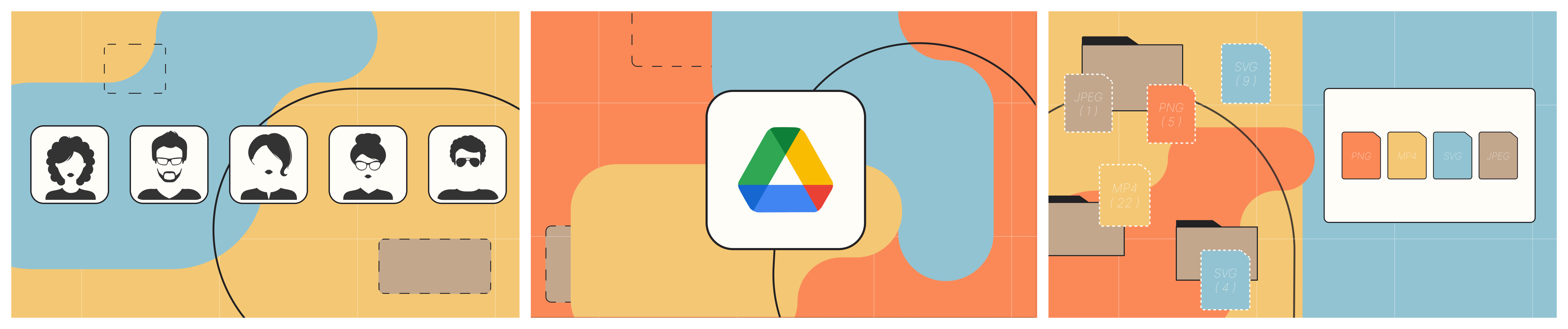 Tagbox blog cover illustrations: one visual language carried across a content series
